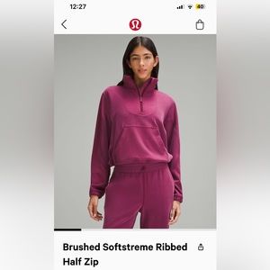 Lululemon Brushed softstreme ribbed half size